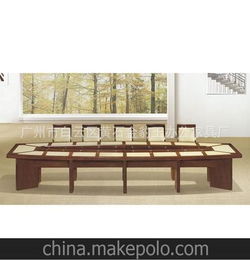 广州金豹王办公家具厂直销办公议桌 实木皮油漆公司会议台